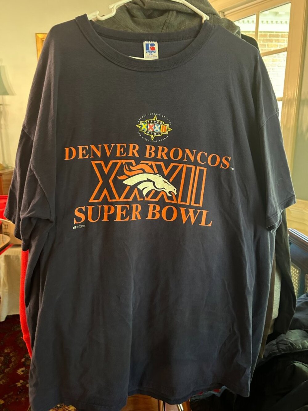 Vintage Russell Denver Broncos Super Bowl XXXII Tee XXL